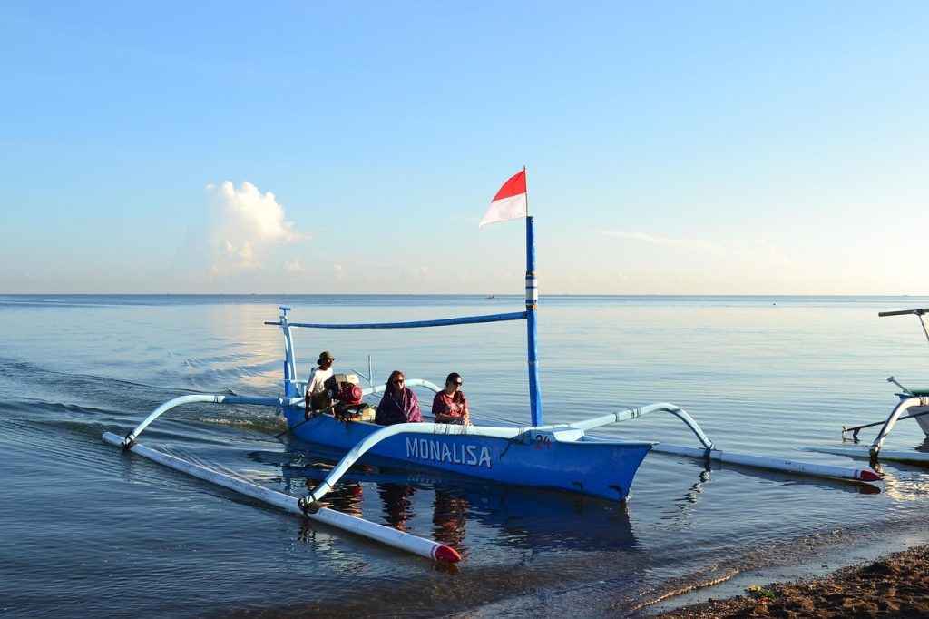 boat, in, beach, nature, lovina